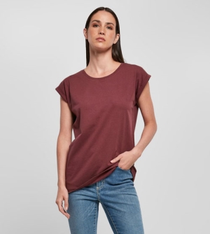 Build Your Brand Organic Extended Shoulder dames T-shirt