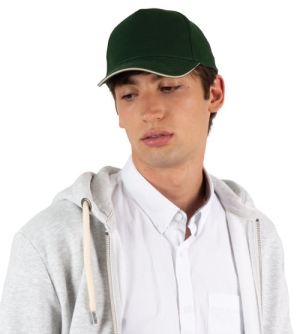 K-UP Cotton 5 Panel met Contrast Bies unisex Cap