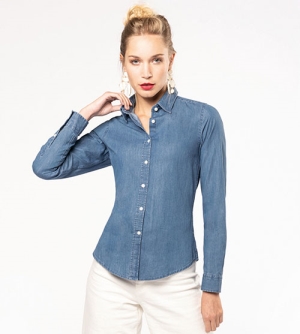 Kariban Chambray Blue dames Shirt