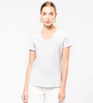 Kariban Enzym Washed dames T-shirt V-hals