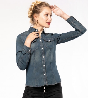 Kariban Denim dames Shirt