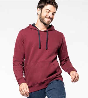 Kariban Sweater gecontrasteerde capuchon heren hoodie