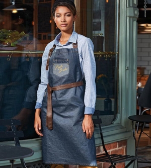 Premier Division Waxed Look Denim Bib unisex Sloof