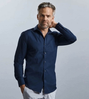 Russell Longsleeve Fitted Ultimate Stretch heren Shirt 