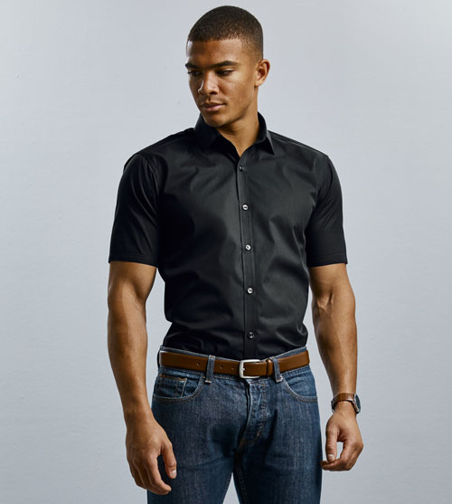 Russell Shortsleeve Fitted Ultimate Stretch heren Shirt