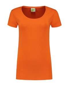 Lemon & Soda Cotton Elastane dames T-Shirt – Oranje
